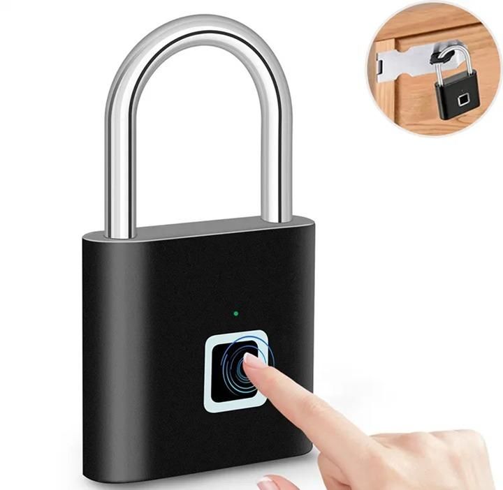 Fingerprint Padlock Rechargeable Keyless Anti-theft Security Smart Door Lock-1 Piece ( Random Colour)